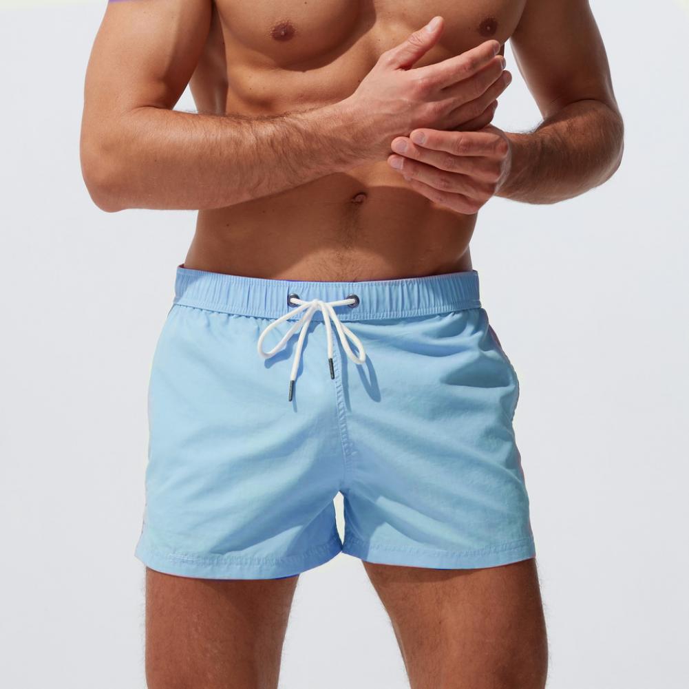 Summer Fitness Shorts Solid Color Summer Clothing Male Leisure Fitness Shorts Surf Shorts Swimming Trunks