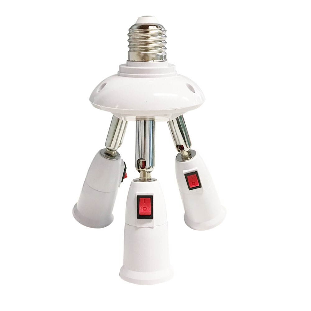 Adaptador de soporte de lámpara E27 ajustable de 360 grados, Base de enchufe, soporte lámpara Led para mesa de escritorio luces de libro con interruptor de encendido y apagado: 3 in 1