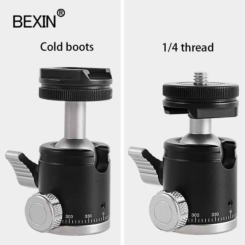 Bexin Mini Balhoofd Monopod Bal Hoofd Statief 360 Panoramisch Hoofd Met Shoe Base Mount Adapter Voor Dslr Camera flash