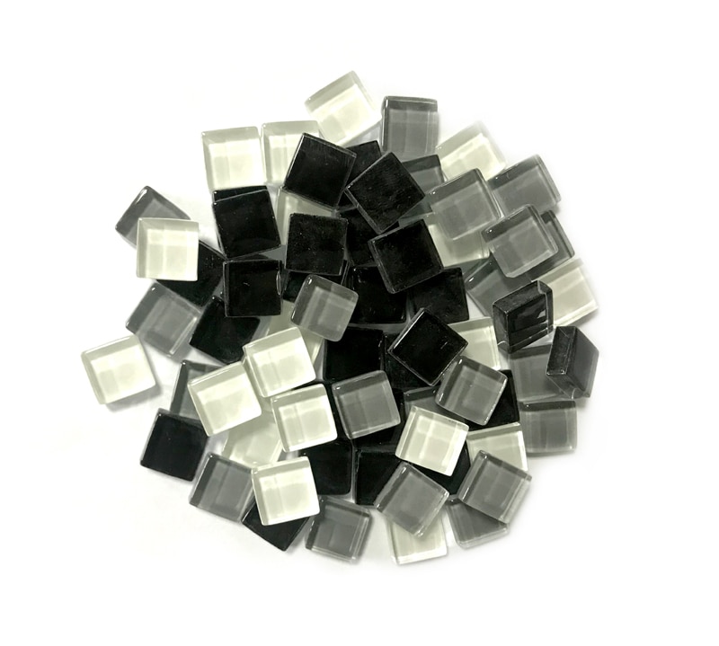 100g ( ca. 100 stk. ) 1cm flerfarvede firkantede glasfliser til gør-det-selv-håndværk leverandør, der laver fliser boligindretning gyh