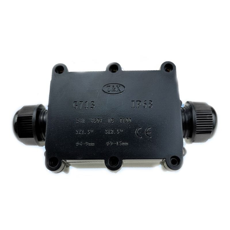 Junction Box IP68 Waterproof UV Sunproof Outdoor Multiple ways Plastic Electrical Junction Box Case Cable Wire Connector Protect: 2