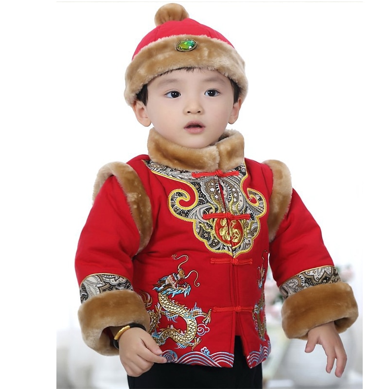 Traditional Chinese Year Costume For Kids Tang Suit Hanfu Spring Festival Newborn Baby Clothing Set Infant Boy Girl