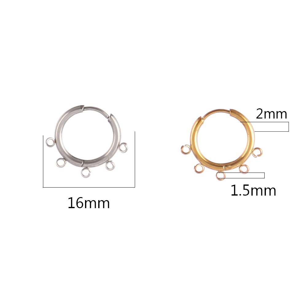 10 unids/lote de pendientes DIY de acero inoxidable 316L, Base de montaje para pendientes de aro para joyería DIY, suministros para fabricación de pendientes, accesorios: M / YELLOW
