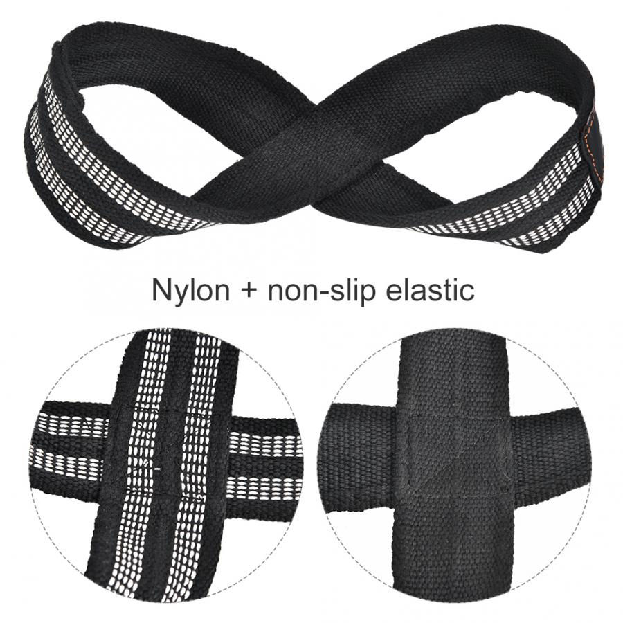 1 Pair Figure 8 Weight Lifting Wrist Strap Pull-ups Wrist Strap Horizontal Bar Powerlifting Belt Gym Fitness Bodybuilding Tools