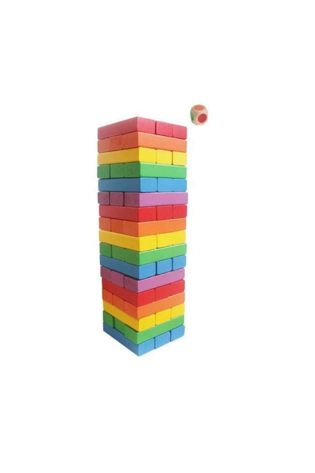 Colorful Big size Natural Wooden Balance Game Tower Game 54 Piece Color
