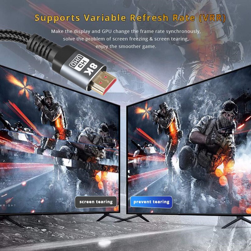 2-Port 8K HDMI Switch, HDMI 2.1 Switcher 4K 120Hz HDR10 8k 60hz Uhd Hdmi Videoschake