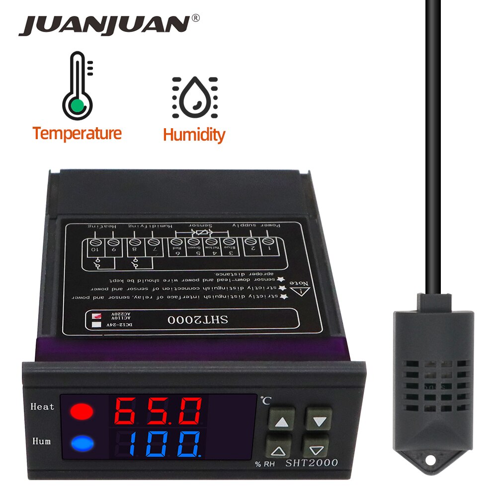 SHT-2000 Temperature Controller Thermostat Humidity Control Thermometer Hygrometer Controller Thermoregulator 12V/24V/220V