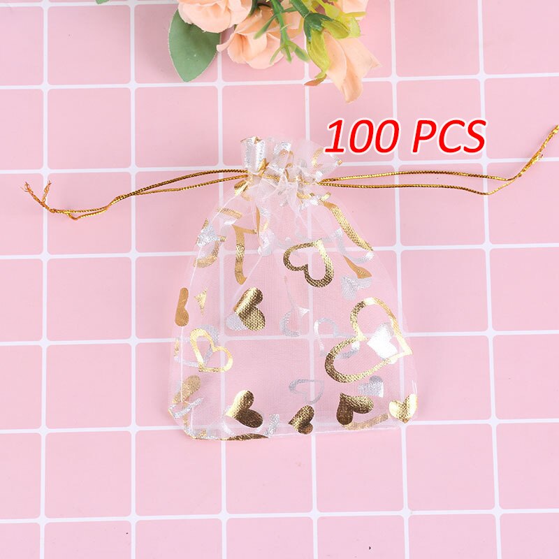 100 sztuk/partia 10*13CM organzy prezent torba na biżuterię wielobarwność sznurek woreczki na wesele boże narodzenie cukierki biżuteria pakowania: Claer