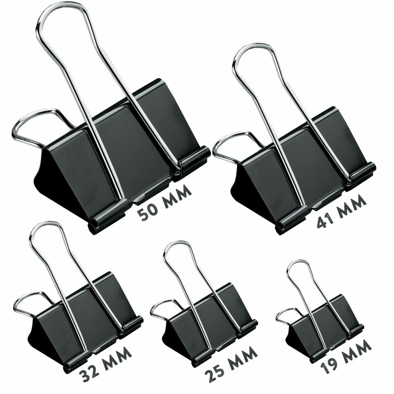 Bulldog Foldback Clips 51 41 32 25 19 mm Size Metal Binder Grip Clips Clamps Office School Stationery Paper Document Clip: 5pcs
