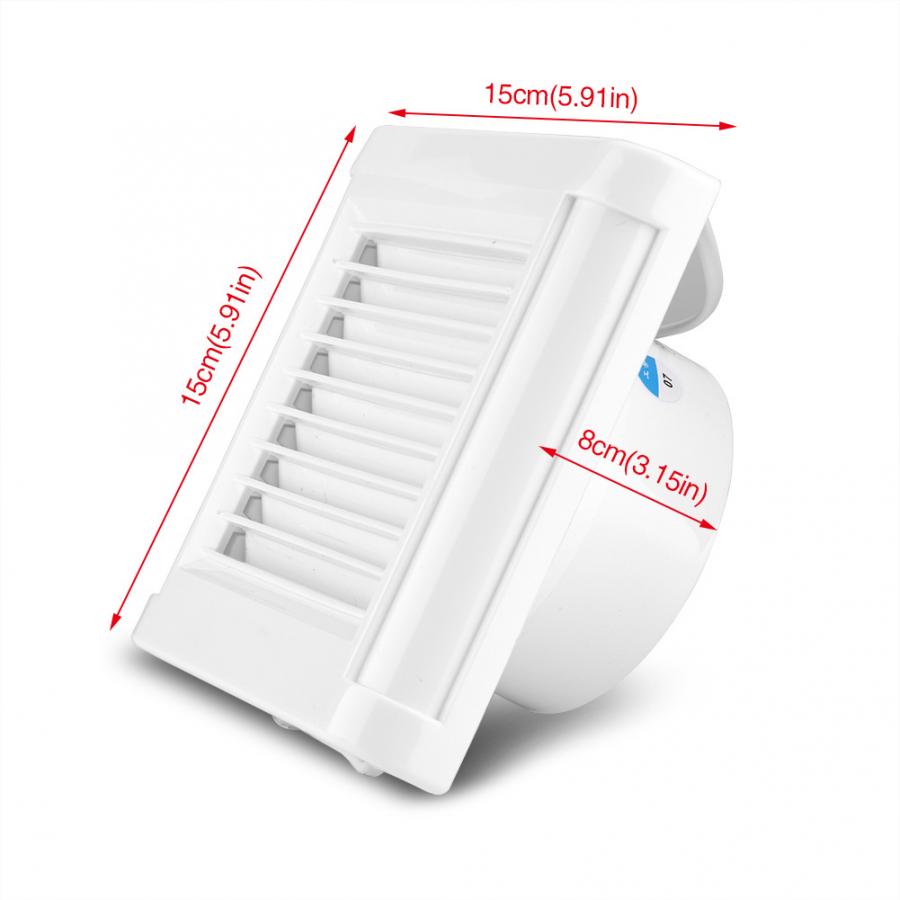 50hz 15w 220v vægmonteret udstødningsventilator dæksel hvid gennemvægsventilator lav støj firkantet udluftning vindue til udsugning af badeværelsesvindue