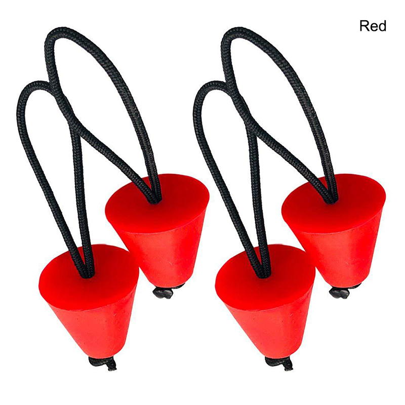Kit de tapones universales de silicona para Kayak, tapones duraderos para canoa, tapón resistente al desgaste, pieza de repuesto, 4 piezas: Rojo