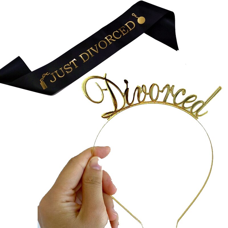 Just Divorced sash crown Tiara headband Single Ladies Party Decoration Supplies Goodbye Party Photo Prop Funny 