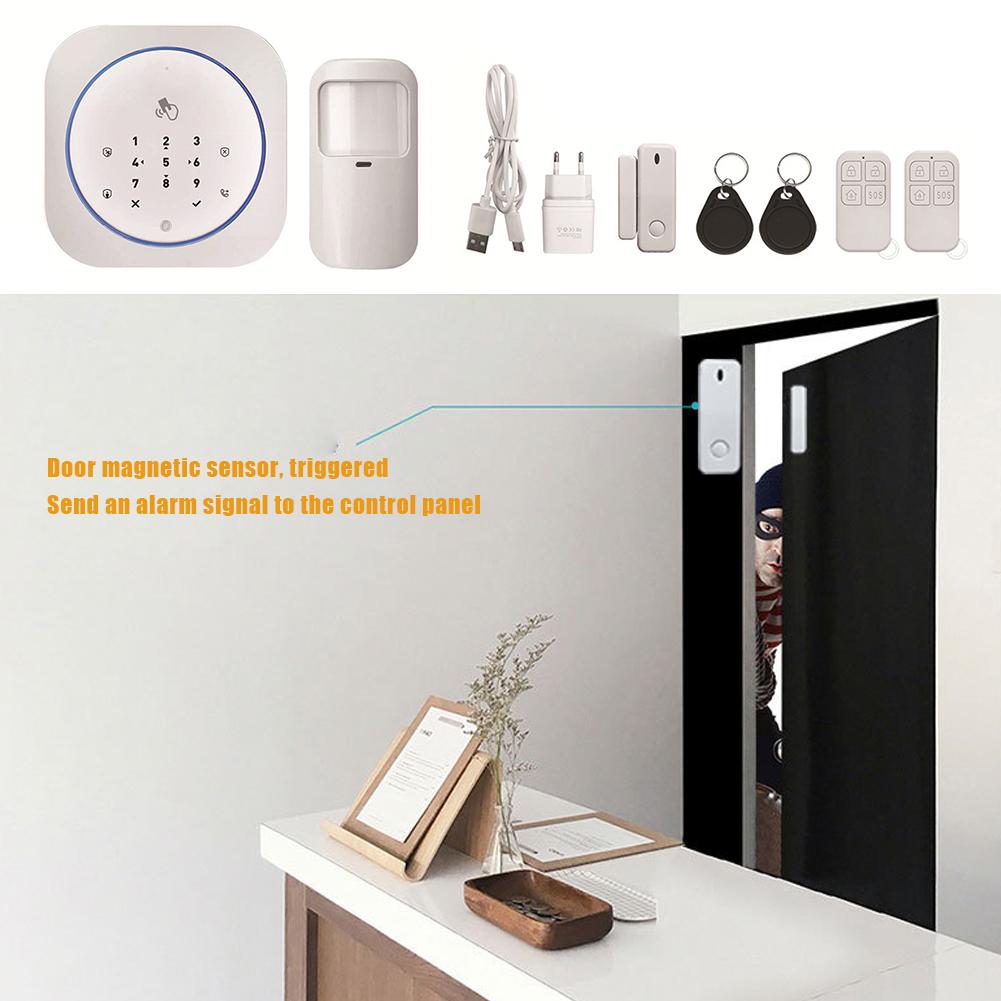 Wireless Infrared Security Motion Detector Auto Dial APP Control Burglar Alarm Support 5 Sets of Alarm Telephone Settings