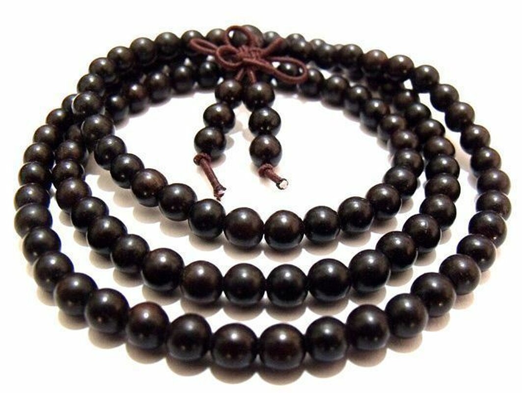 Tibetaans Boeddhisme 108 Ebbenhout Gebed Bead Mala Ketting