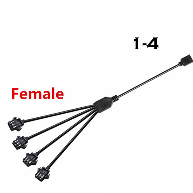 M/B RGB AURA SYNC JST SM Adapter Cable, Transfer To 12V 4Pin RGB and 5V 3Pin ARGB, JST-3P SM3P SM4P EL Wire Cord,Male/Female: 1-4 Female / 5V 3P A-RGB