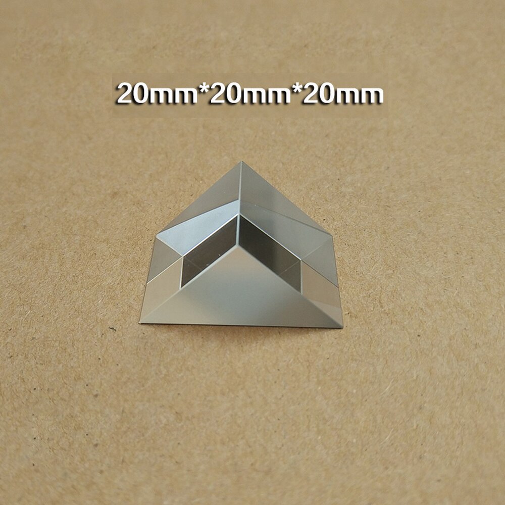 Prisma de ángulo recto reflector externo Triangular 20*20*20mm lado aluminizado espejo óptico K9 reflexión de vidrio para test