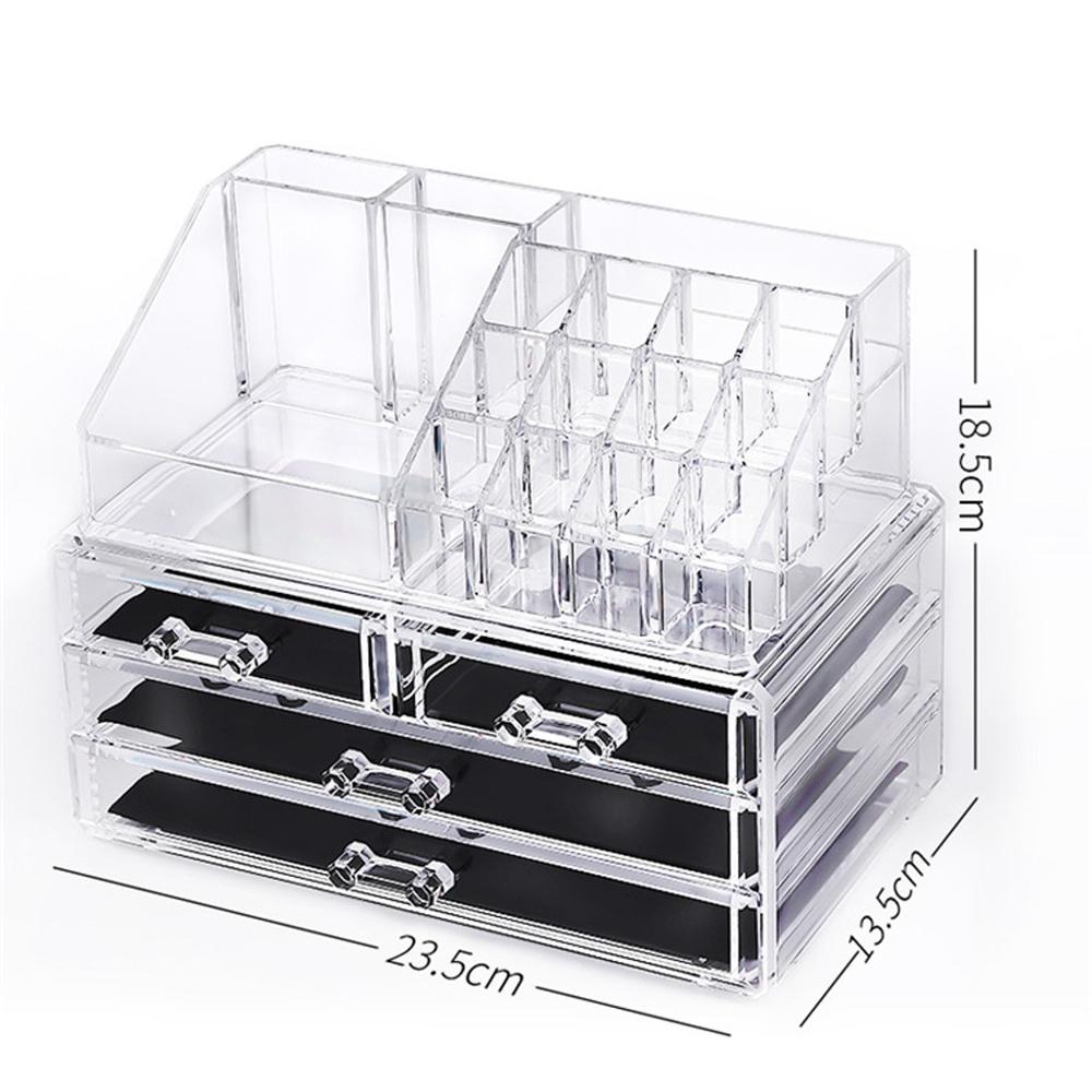 Makeup Cosmetics Jewelry Organizer Clear Acrylic Drawers Display Box Storage #C