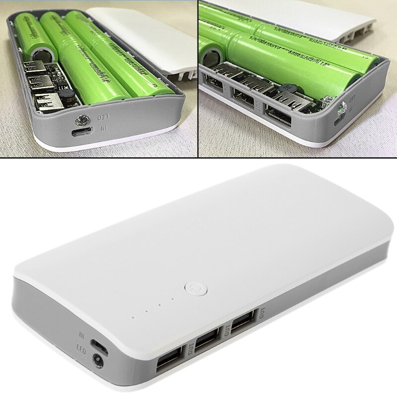 5V 2.1A 3 USB Power Bank Charger Step Up Boost Module + 18650 Li-ion Shell Kit