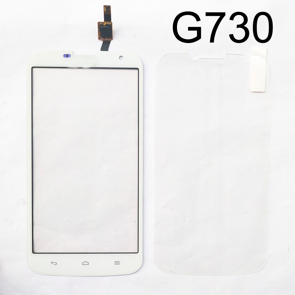 Vidrio táctil para Huawei Ascend G510 G6 G610 G7 G730, Panel de Digitalizador de pantalla táctil, repuesto de película de vidrio templado gratis: G730 White