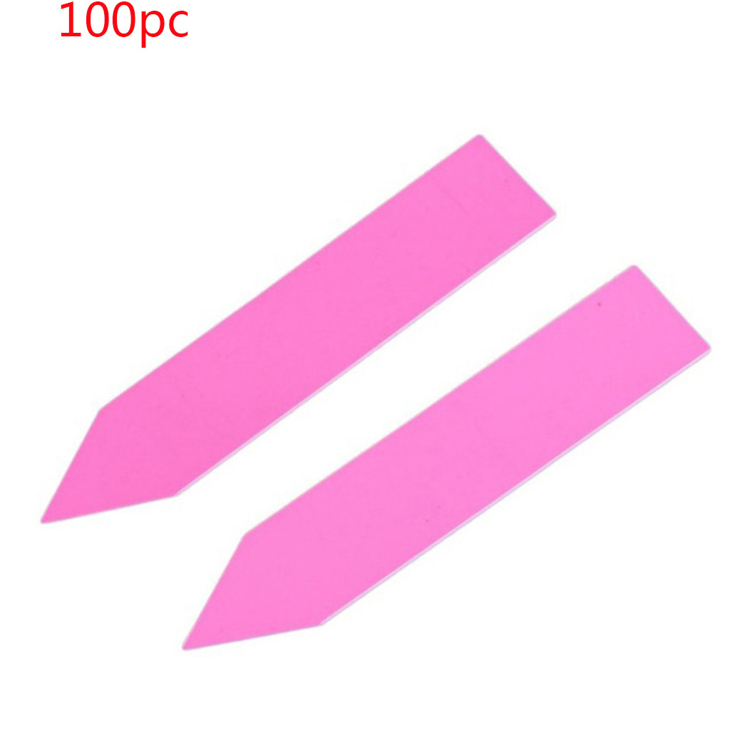 100 st trädgård grönsak markör plast växt utsäde etiketter pot markör plantskola trädgård stav taggar 5cm x1cm: Rosa