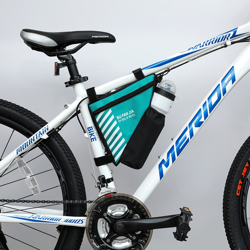 Bicycle riding bag Bicycle Bag Letter Print Triangle Storage Bag Multipurpose Saddle Bag for Bicycles with zipper bottle holder