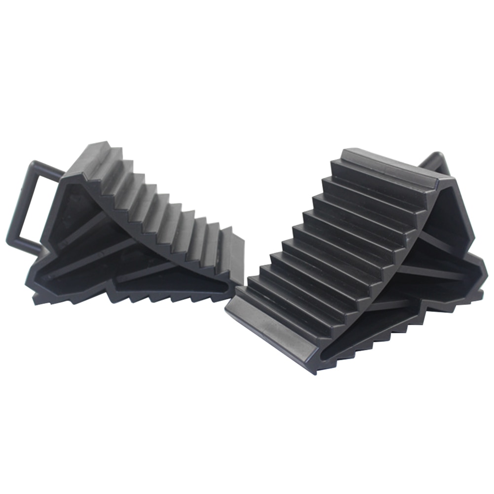 2pcs Anti-slip Parking Triangle Support Pad Universal Safety Wheel Chocks Blocks Prevent Backwards Control Car Tyre Slip Stopper