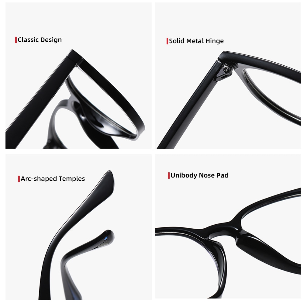 VIVBEE Classic Square Blue Light Blocking Glasses Men Trending Transparent Frames Computer Unisex Anti Ray Gaming Glasses