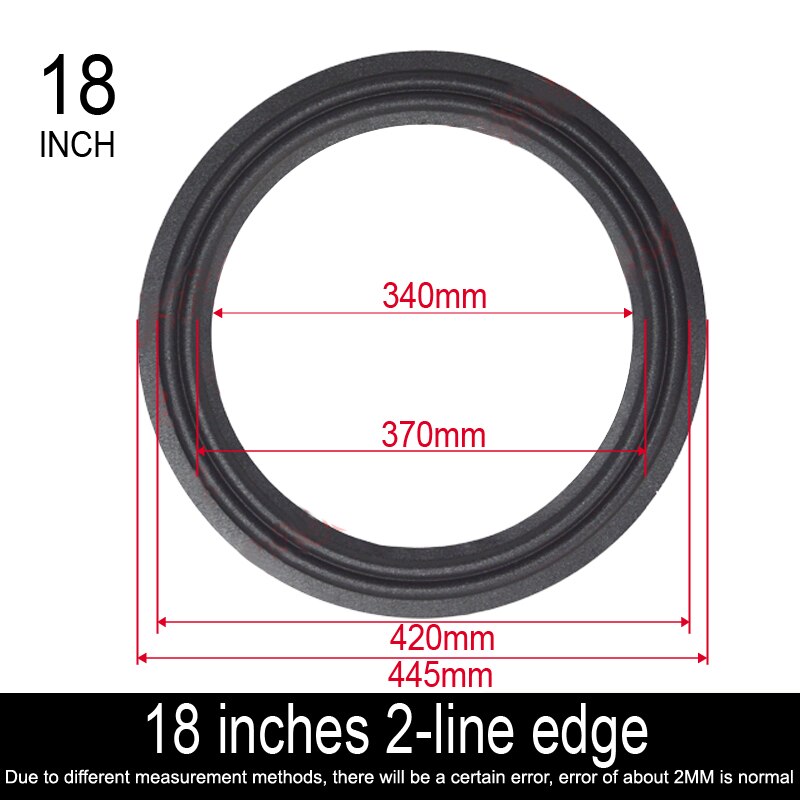 DIYLIVE-anillo plegable de borde de espuma, Subwoofer de 12-15 pulgadas, paño Borde de espuma, ajuste de mantenimiento (295 ~ 375mm) 12 15 18: 2 pieces / 2 line edge-445mm