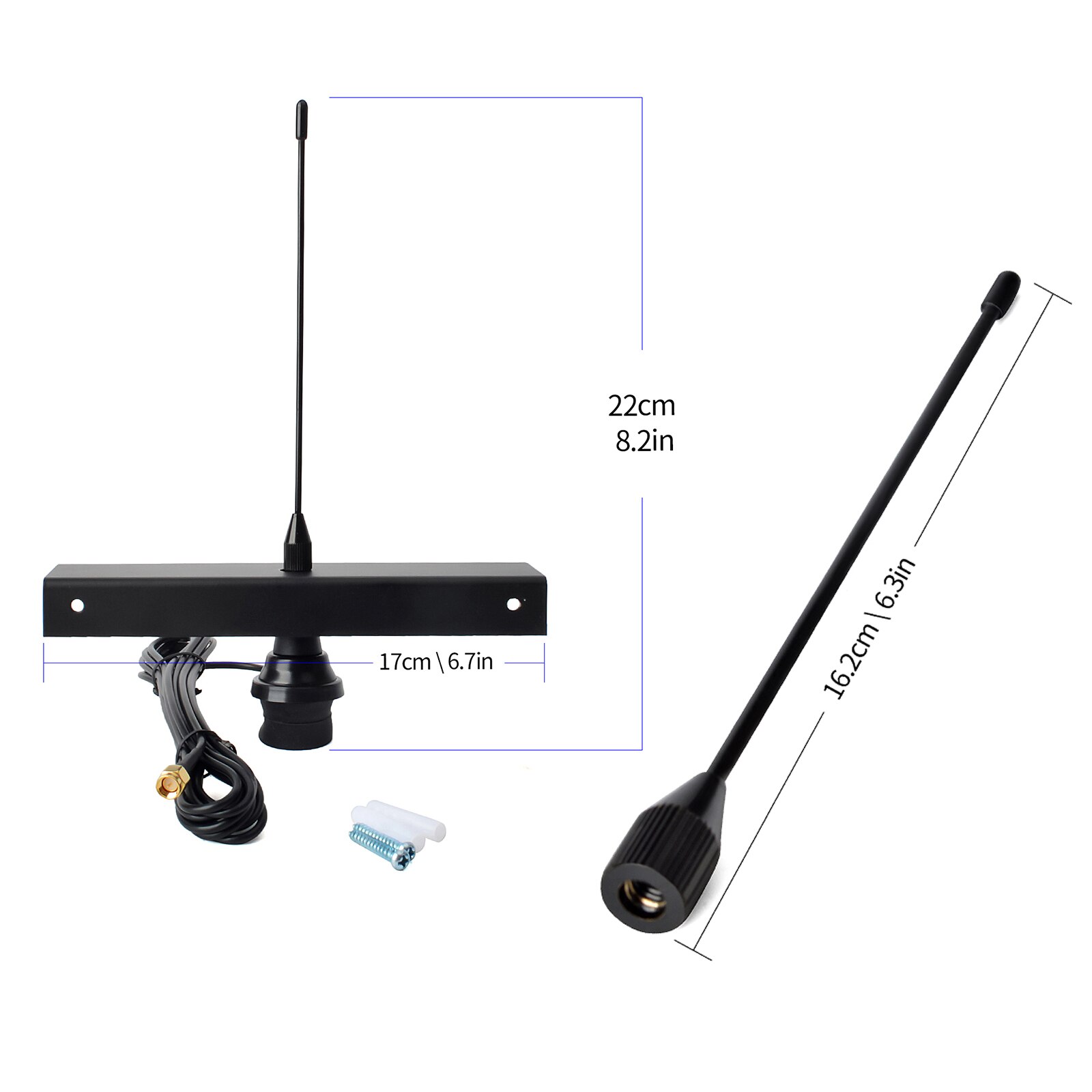 HYS-antena 3dbi Omni aérea de 50 Ohm GSM, 433Mhz, 3M (9,8 pies), Cable SMA Coaxial RG58, soporte de montaje macho