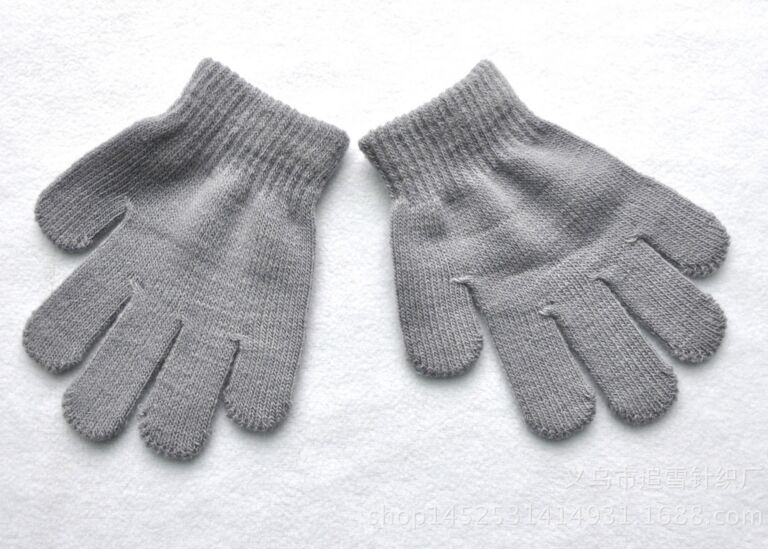 Winter Kinderen Snoep Kleur Leuke Handschoenen Warm breien Coral Kasjmier Mitts Effen Kleuren Unisex Meisje Jongen Baby handschoenen: Gray glove