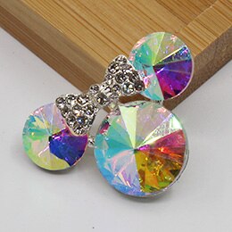 5pc 20 x 30mm flerfarvede glas rhinsten knapper til tøj sofa håndværk knop diamant sytilbehør: Ab