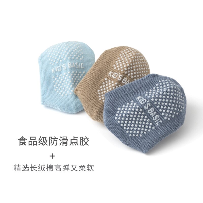 Non Skid Anti Slip Crew Socks with Grips for Baby Toddlers Boys Newborn Baby Girls Kids Socks 0-7years 6 Pairs