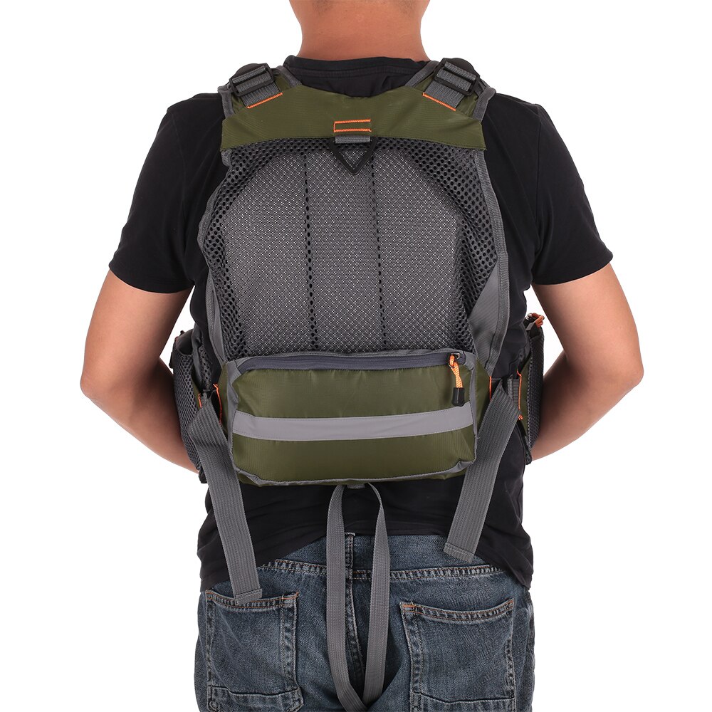 ​Lixada Outdoor Fishing Vest Pack Multi Pocket Breathable Mesh Drifting Fishing Vest Waistcoat Jacket Coat Unpadded Green