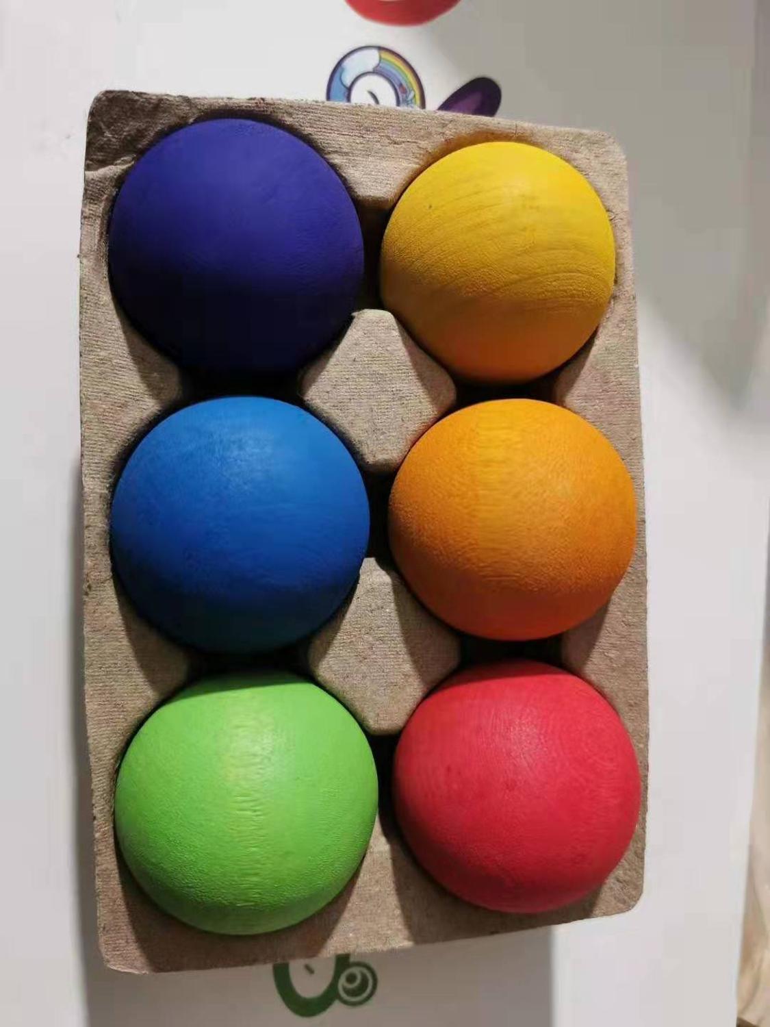 Baby Spielzeug 12Pcs Regenbogen Blöcke Kinder Große Kreative Regenbogen Bausteine Holz Spielzeug für kinder Montessori Pädagogisches Spielzeug: Simulation sphere