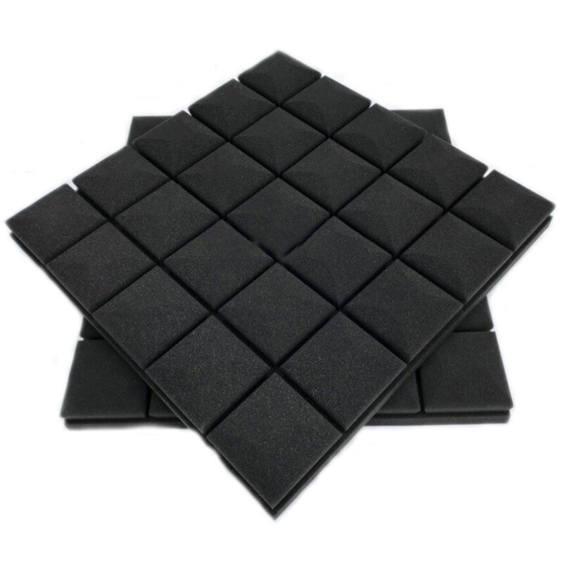 50x50x5cm Sponge Sound Foam Acoustic Soundproofing Foam Sound-Absorb Noise Sponge Wall Foam Lsolator Pads: Black