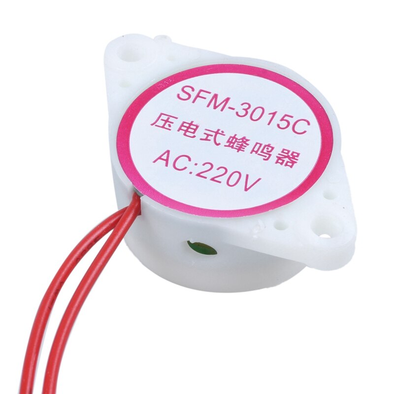 Pitido AC 220V zumbador cableado fuente de alimentación 2 alarma rueda