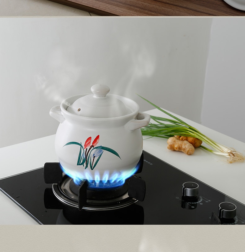 Claypot king White orchid pot High temperature casserole Open fire ceramic soup pot