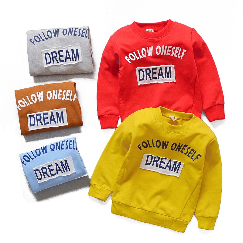 Lente kinder katoenen t-shirt koreaanse cartoon letters jongens & meisjes trui 0-3 jaar babykleding
