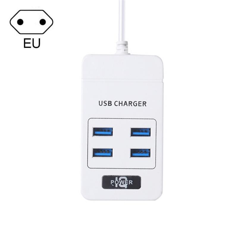 Best 4-PORT USB Port 4A Wall Charger Adapter EU Plug Socket Power Outlet Panel Grounded Electric Wall Charger Adapter Charging: white EU