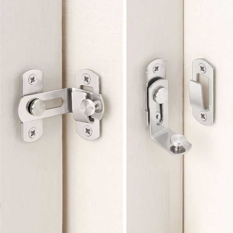 Stainless Steel Right Angle Locking Latch Sliding Barn Door Lock for Door Window 667B