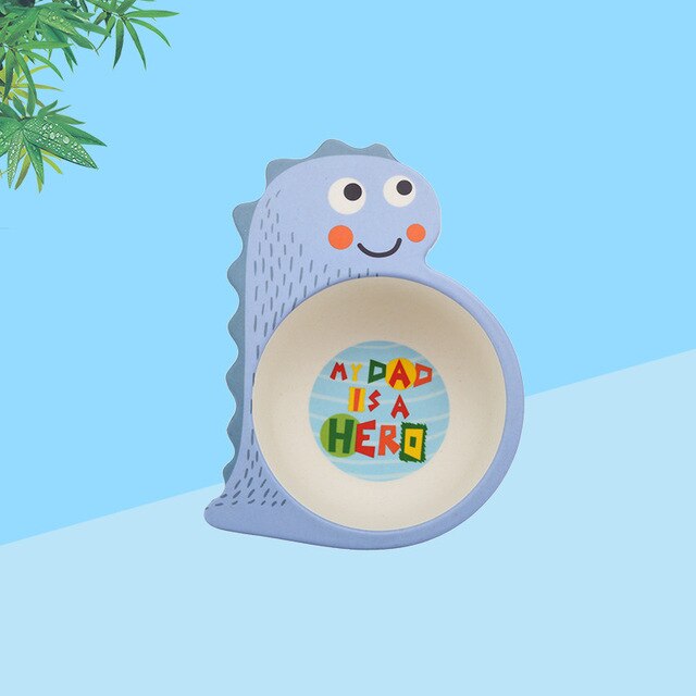 Bol de bébé en fibre de bambou plats pour enfants, bol d'alimentation naturel vaisselle pour enfants table dessin animé: Caterpillar