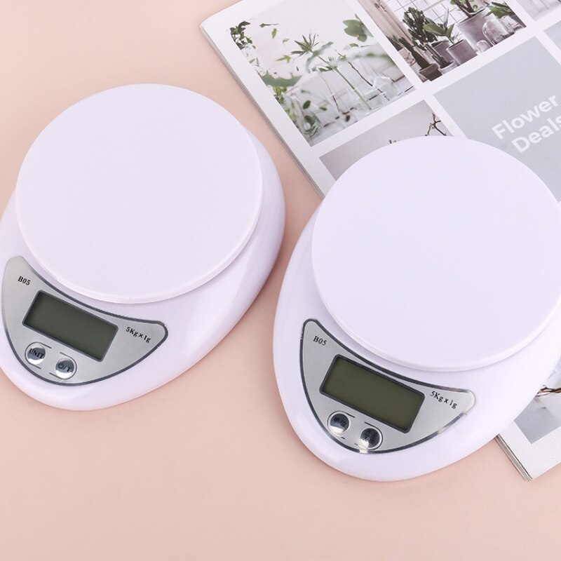 Electronic Kitchen Scale Weight Grams Scale Electronic with Tray Digital Kitchen Weight LED Display 5KG/1G Scale Kitchen Gadget
