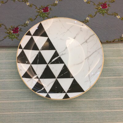 Vajilla de porcelana con patrón de mármol, plato de cerámica para aperitivos, postres, ensalada, fruta, bandeja de servicio, vajilla, juego de taza y platillo: 6 Inch Plate