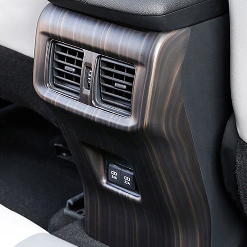 Wood Grain Rear Air Vent Outlet Cover Trim Rear Air Outlet Vent Panel Anti-Kick Panel For Toyota RAV4