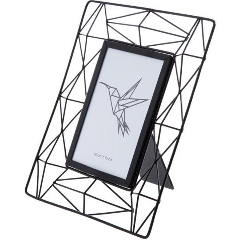 Nordic Simplicity Photo Frame Rectangle Metal Iron Skeleton Photo Frame Wedding Photo Home Desktop Decoration 6 Inch: Default Title