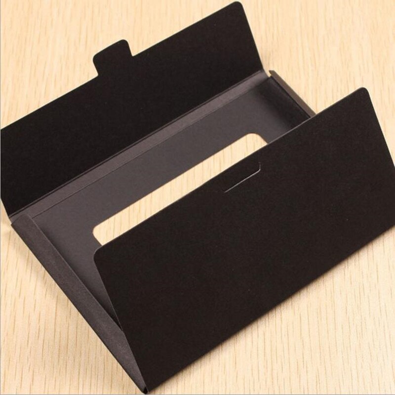 10PCS/lot Cute middle hollowed folded envelope box Kraft paper Greeting Card Packaging Bag: Black Color