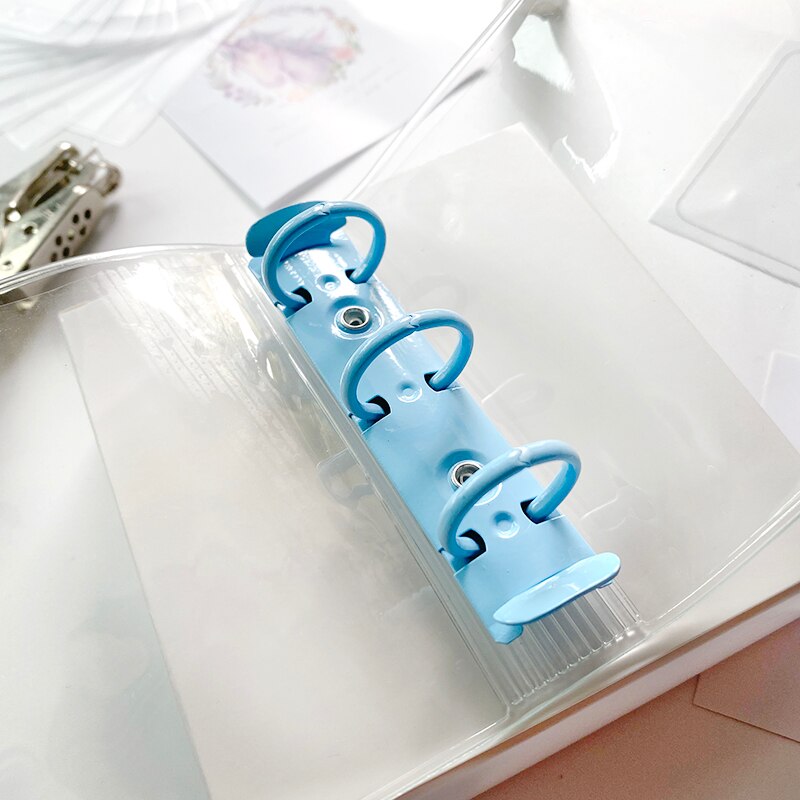 Mini PVC 3 Löcher verlieren Blatt Bindemittel Hinweis Abdeckung PortableTransparent Notizbuch Abdeckung Schreibwaren