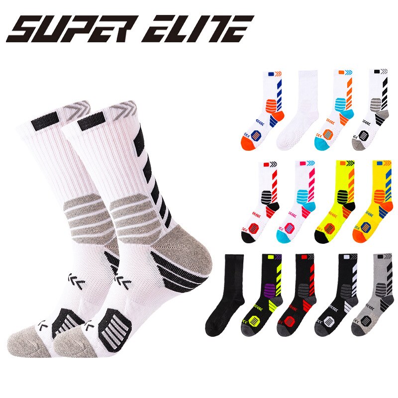 Men's Basketball Sock Cushion Athletic Long Sports Outdoor Socks Free size