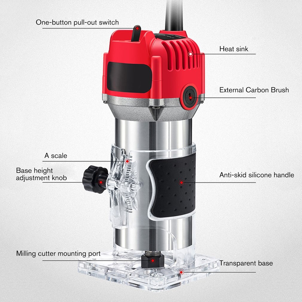 Electric Laminate Edge Trimmer Wood Router Woodworking Laminator Carpentry Trimming Cutting Carving Machine Power Tool