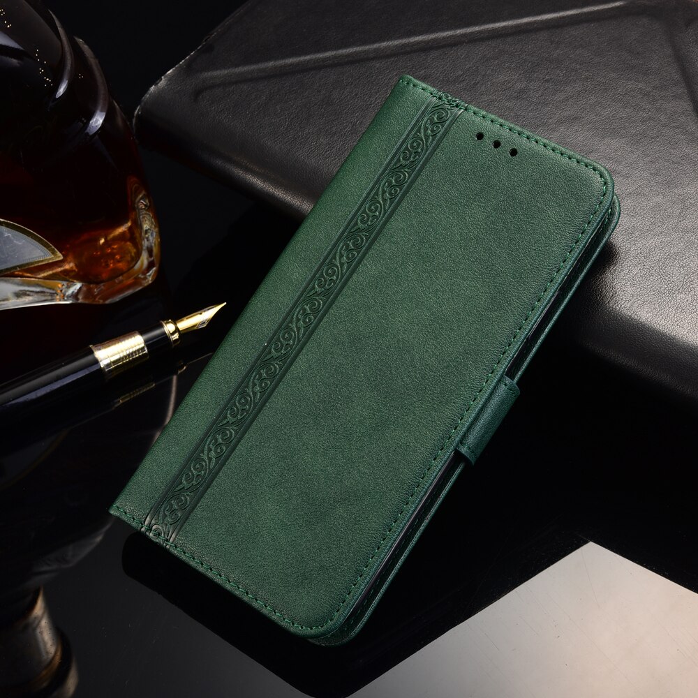 Wallet Leather case on Huawei Honor 30i Cover Flip case With Strap For Huawei Honor 30i 30 i Fundas book case: MaYi--Green